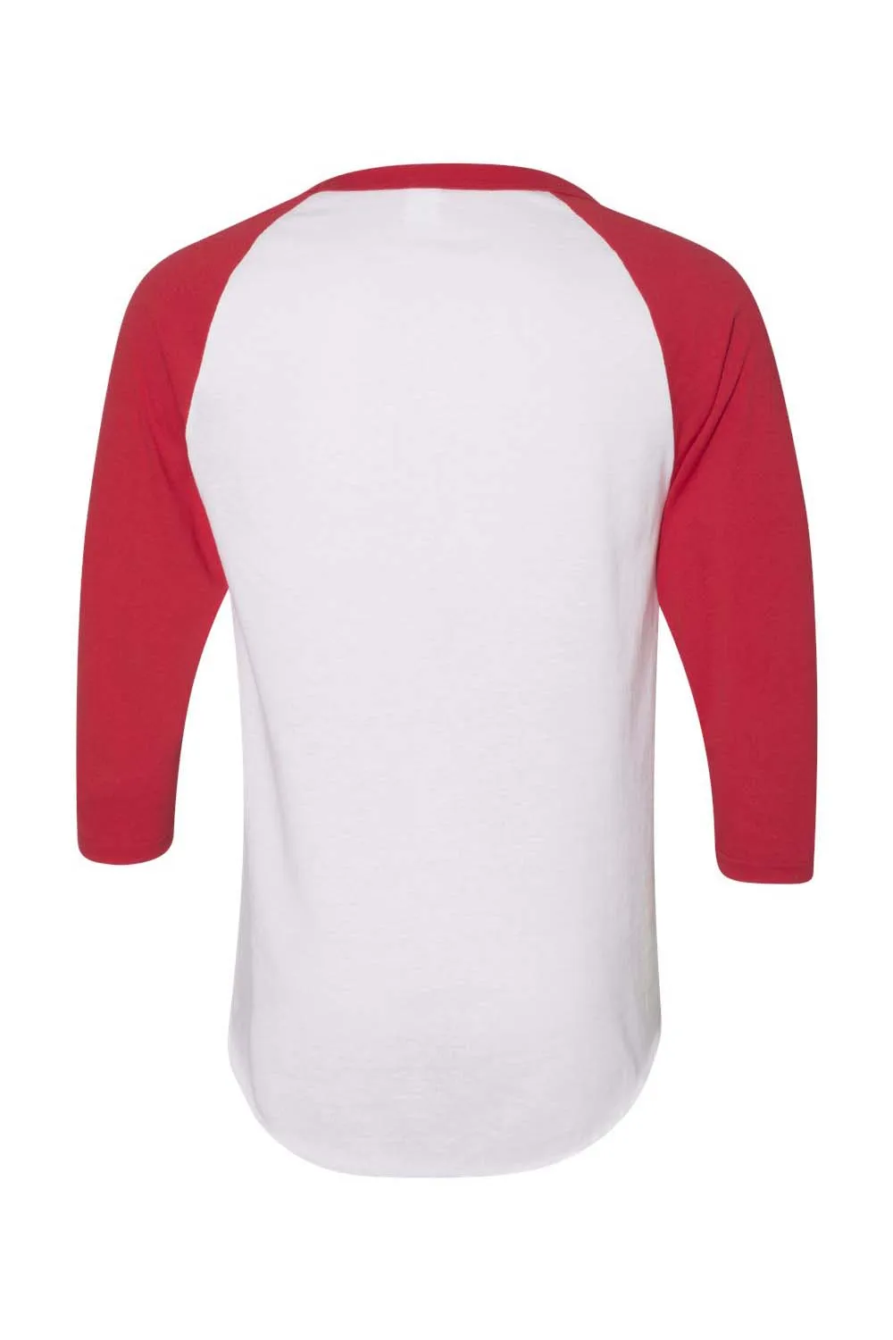 Augusta Sportswear Mens 3/4 Sleeve Crewneck T-Shirt - White/Red