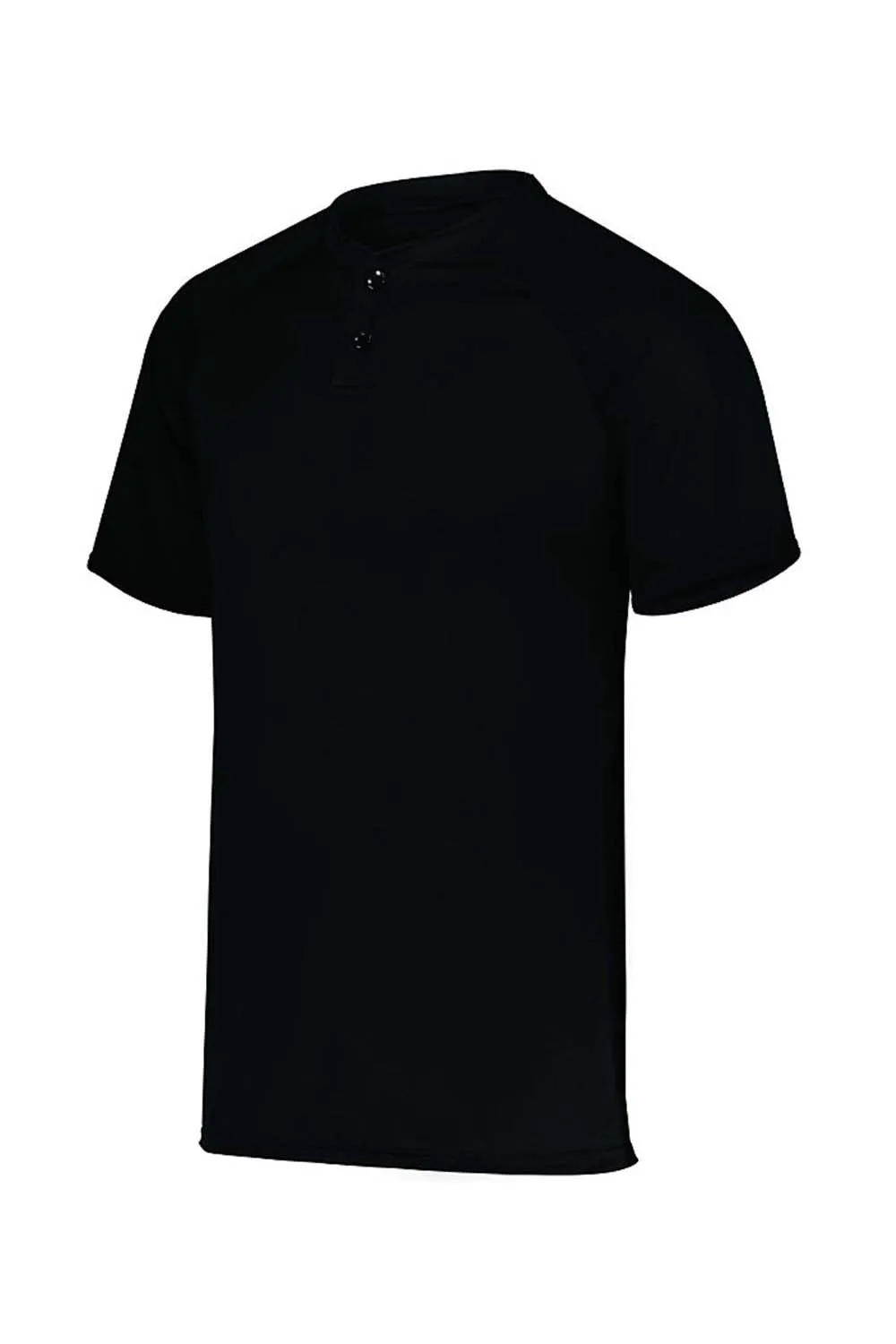 Augusta Sportswear Mens Attain 2 Moisture Wicking Button Short Sleeve Baseball Jersey - Black