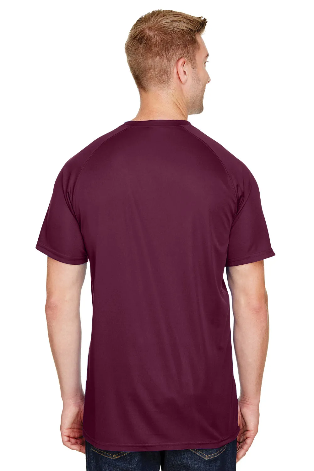Augusta Sportswear Mens Attain 2 Moisture Wicking Button Short Sleeve Baseball Jersey - Maroon