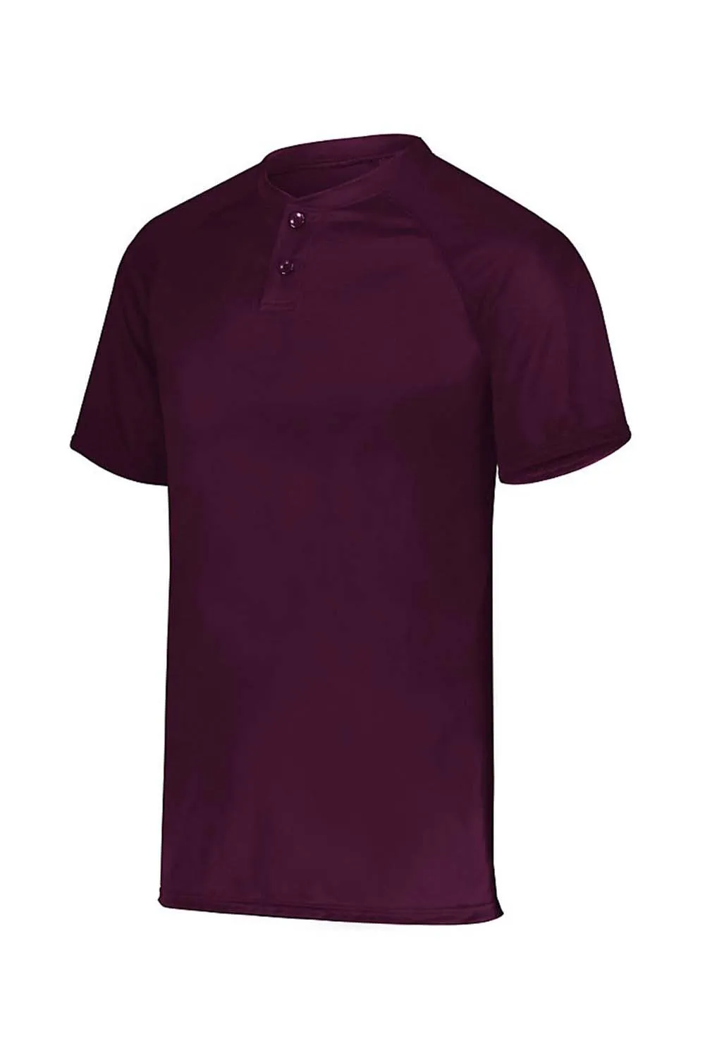 Augusta Sportswear Mens Attain 2 Moisture Wicking Button Short Sleeve Baseball Jersey - Maroon