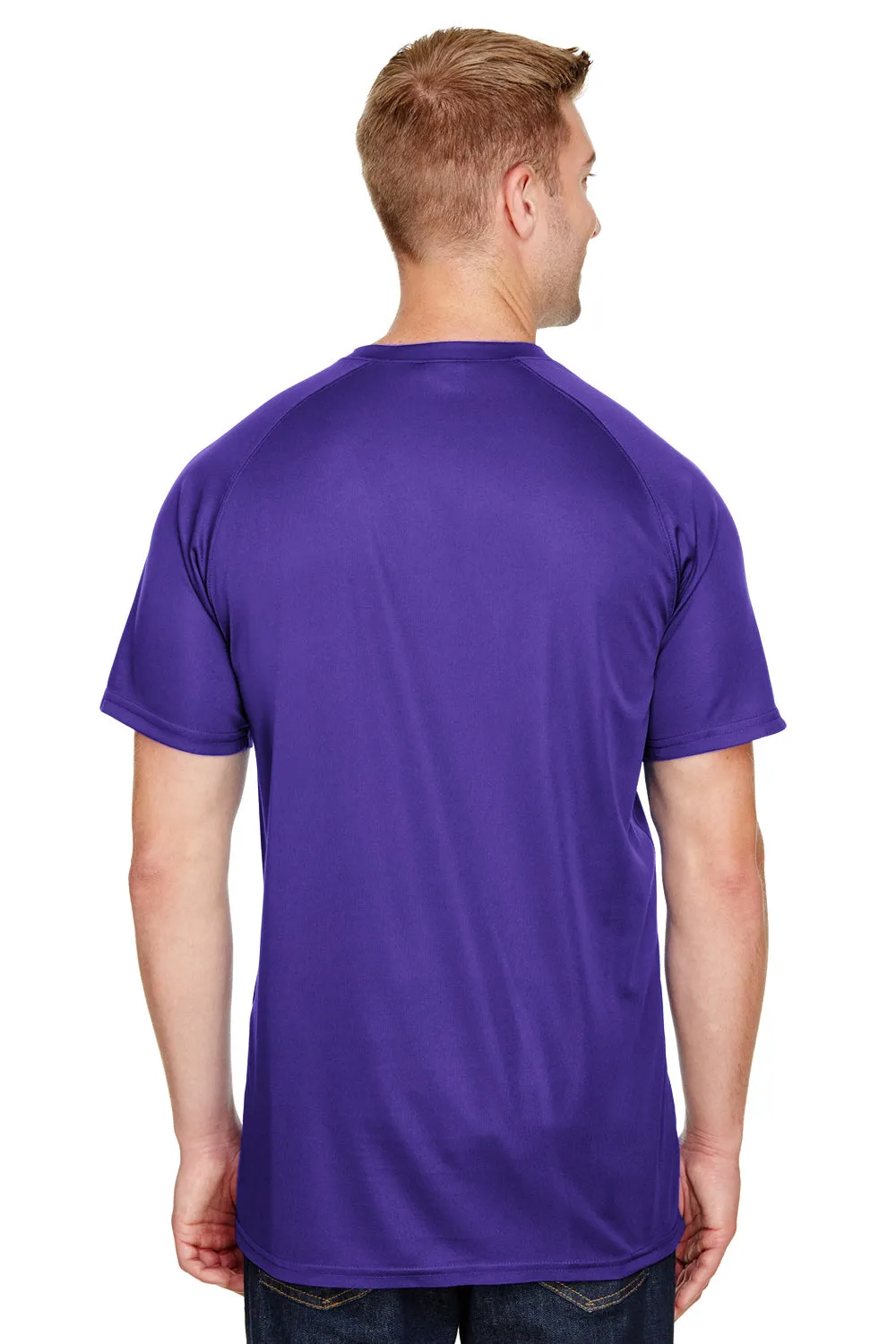 Augusta Sportswear Mens Attain 2 Moisture Wicking Button Short Sleeve Baseball Jersey - Purple