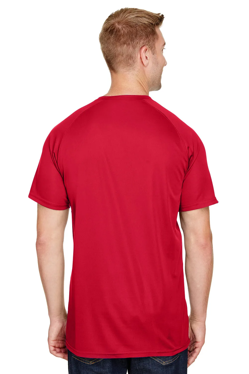 Augusta Sportswear Mens Attain 2 Moisture Wicking Button Short Sleeve Baseball Jersey - Red