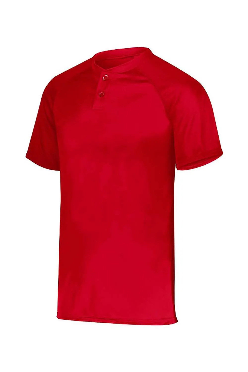 Augusta Sportswear Mens Attain 2 Moisture Wicking Button Short Sleeve Baseball Jersey - Red