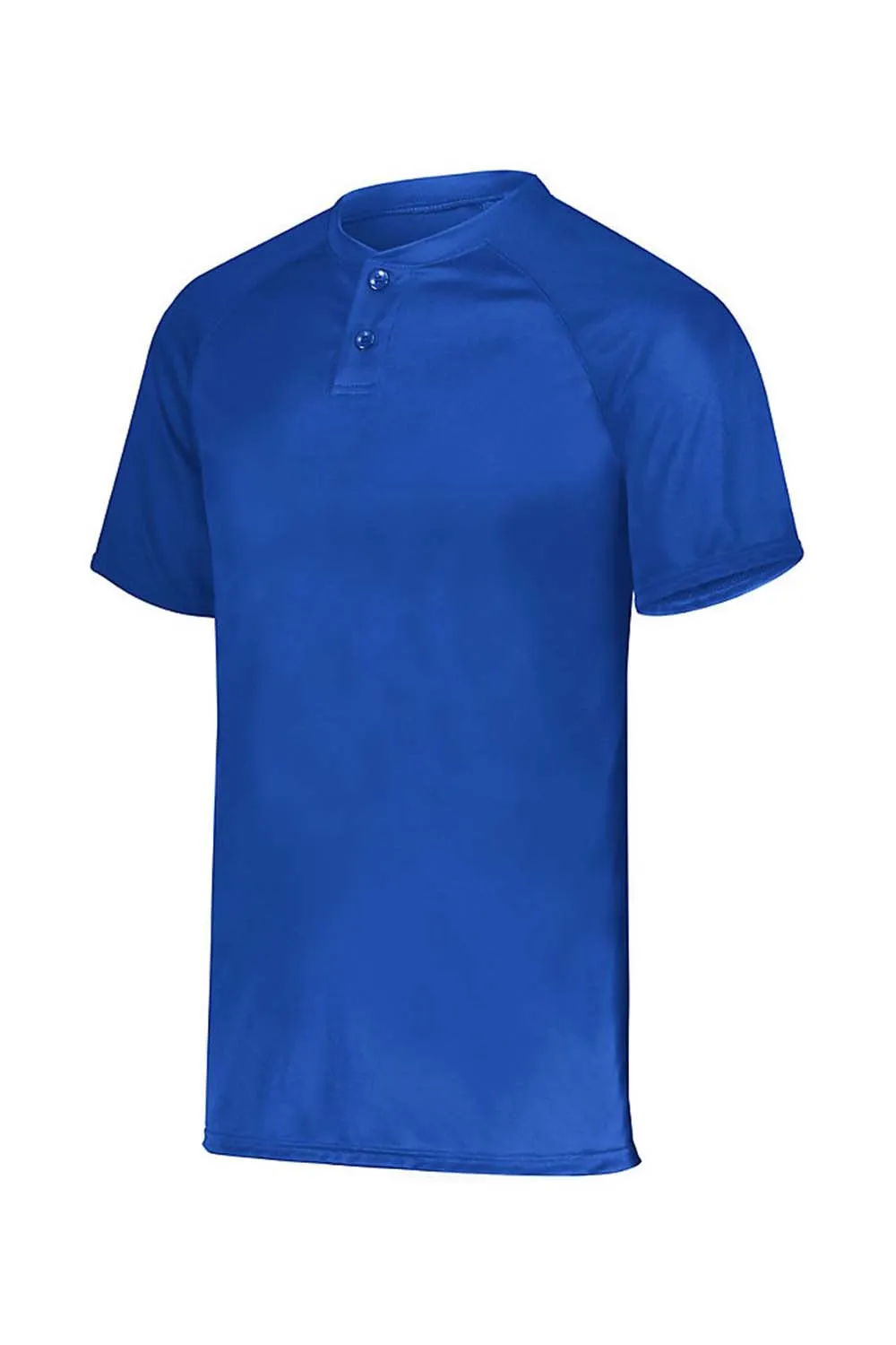 Augusta Sportswear Mens Attain 2 Moisture Wicking Button Short Sleeve Baseball Jersey - Royal Blue