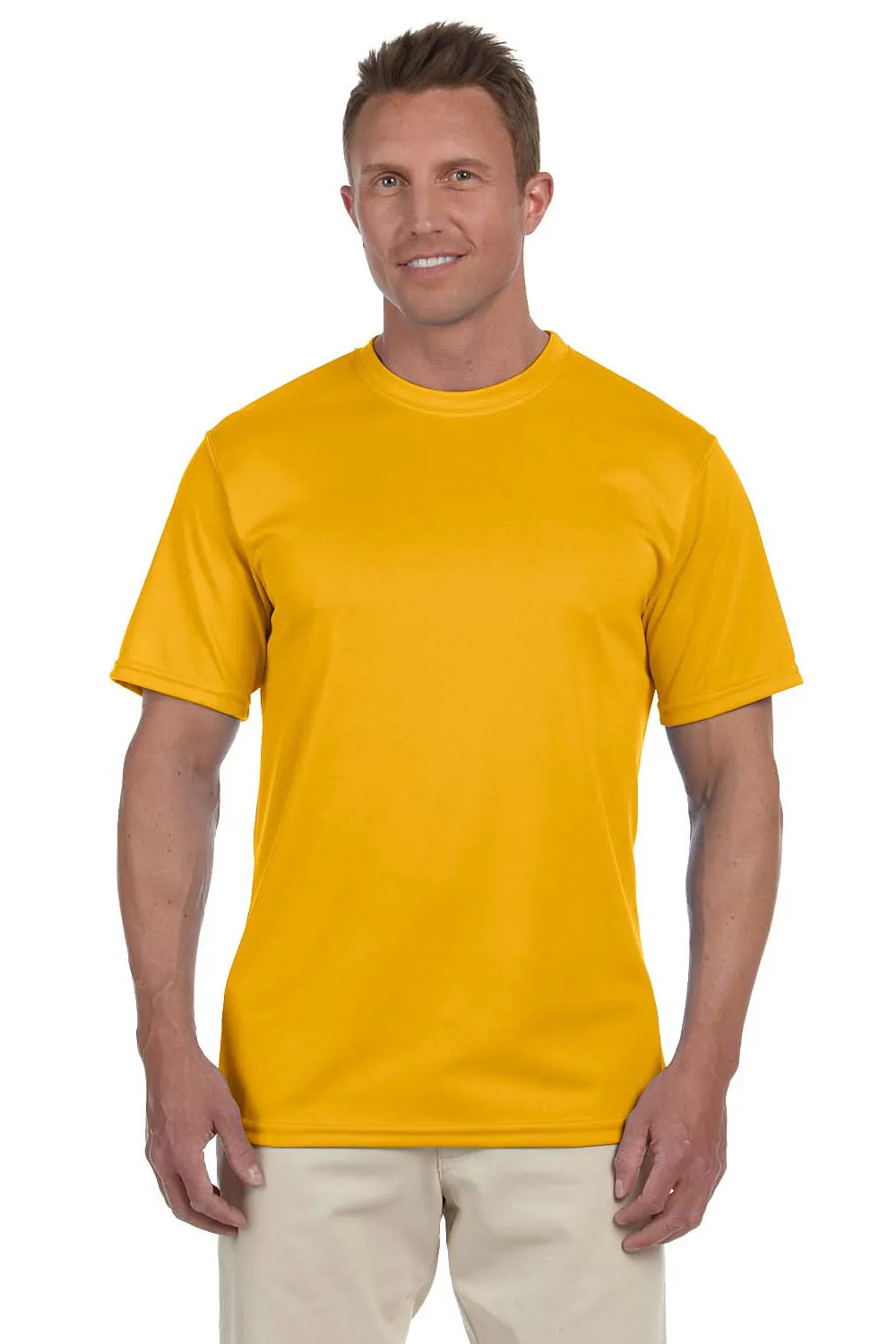 Augusta Sportswear Mens Moisture Wicking Short Sleeve Crewneck T-Shirt - Gold