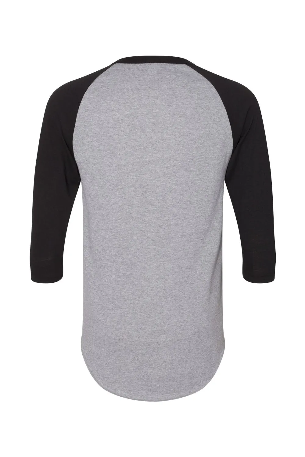 Augusta Sportswear Mens Raglan 3/4 Sleeve Crewneck T-Shirt - Heather Grey/Black