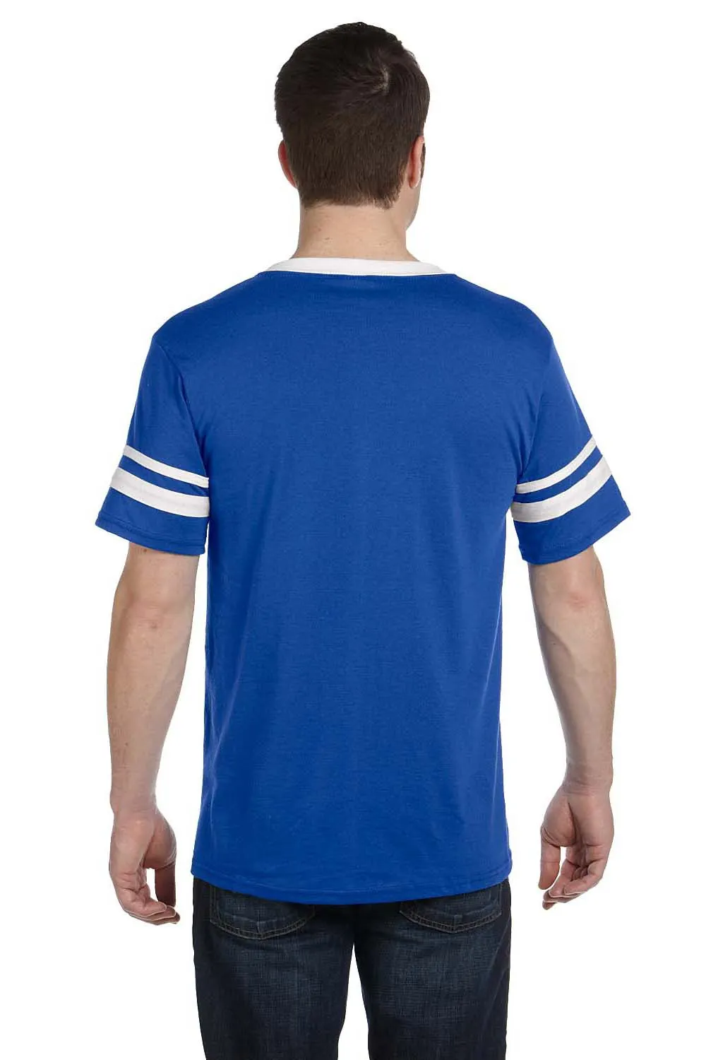 Augusta Sportswear Mens Short Sleeve V-Neck T-Shirt - Royal Blue/White
