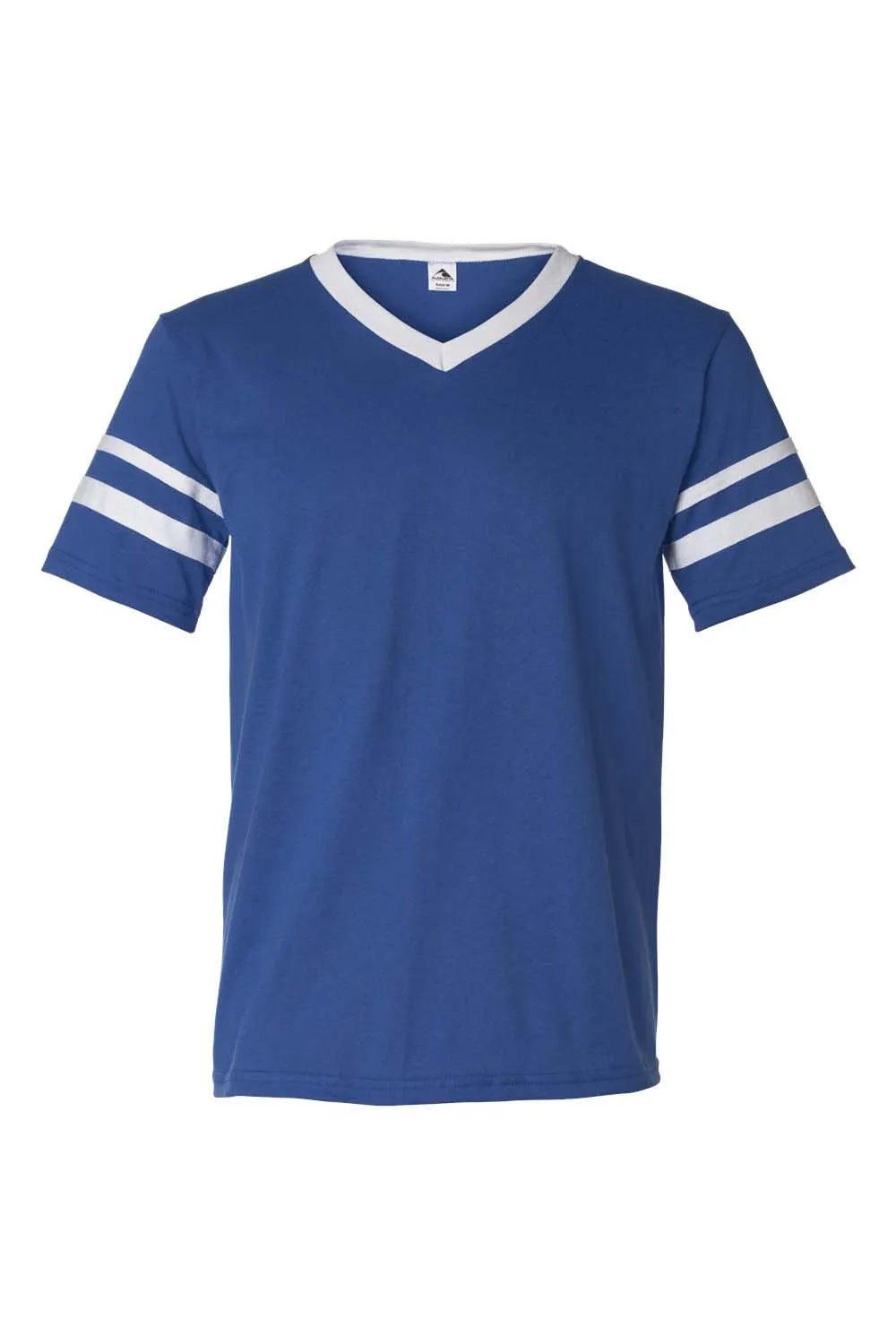 Augusta Sportswear Mens Short Sleeve V-Neck T-Shirt - Royal Blue/White