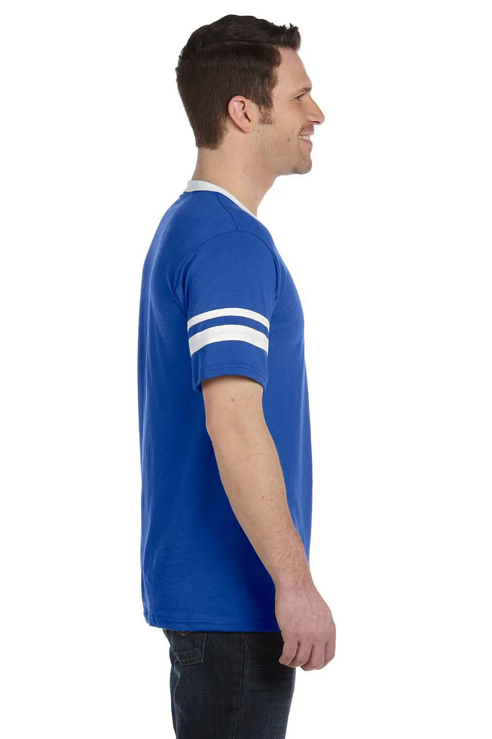 Augusta Sportswear Mens Short Sleeve V-Neck T-Shirt - Royal Blue/White