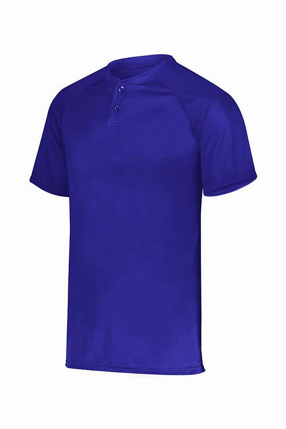 Augusta Sportswear Mens Attain 2 Moisture Wicking Button Short Sleeve Baseball Jersey - Purple