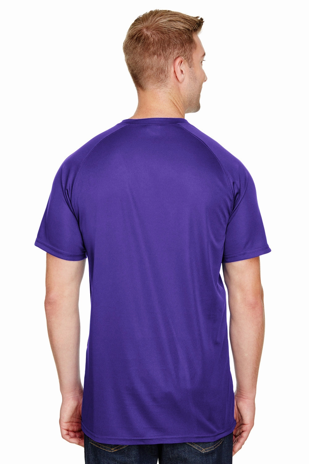 Augusta Sportswear Mens Attain 2 Moisture Wicking Button Short Sleeve Baseball Jersey - Purple