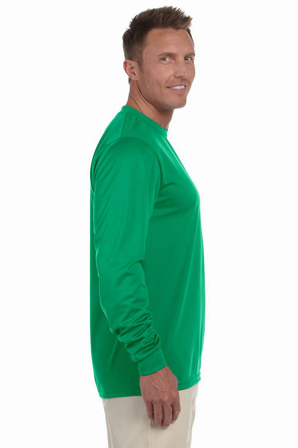 Augusta Sportswear Mens Moisture Wicking Long Sleeve Crewneck T-Shirt - Kelly Green