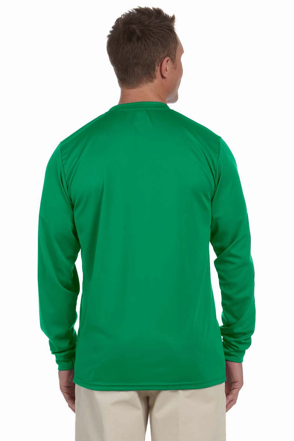 Augusta Sportswear Mens Moisture Wicking Long Sleeve Crewneck T-Shirt - Kelly Green