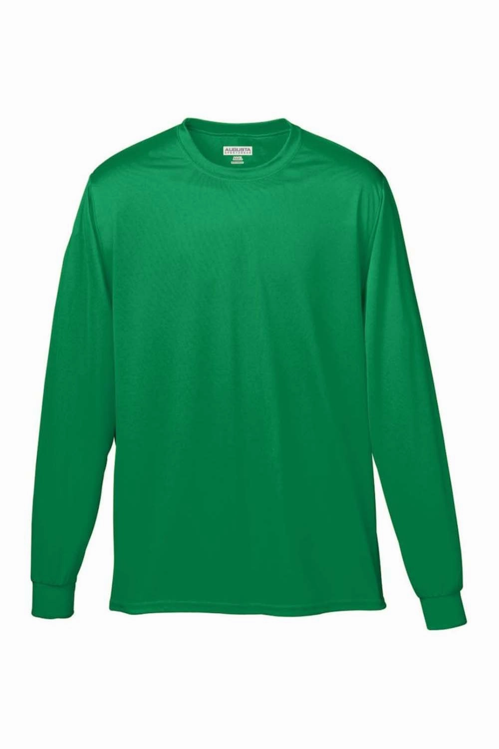 Augusta Sportswear Mens Moisture Wicking Long Sleeve Crewneck T-Shirt - Kelly Green