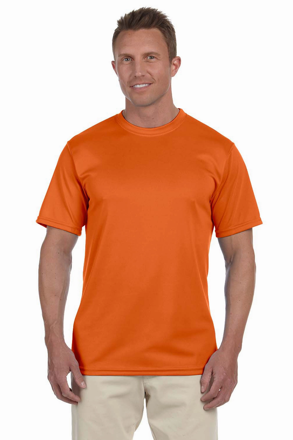 Augusta Sportswear Mens Moisture Wicking Short Sleeve Crewneck T-Shirt - Orange