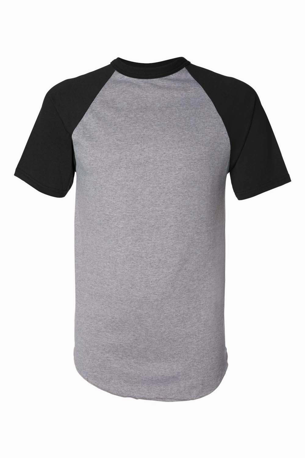 Augusta Sportswear Mens Short Sleeve Crewneck T-Shirt - Heather Grey/Black