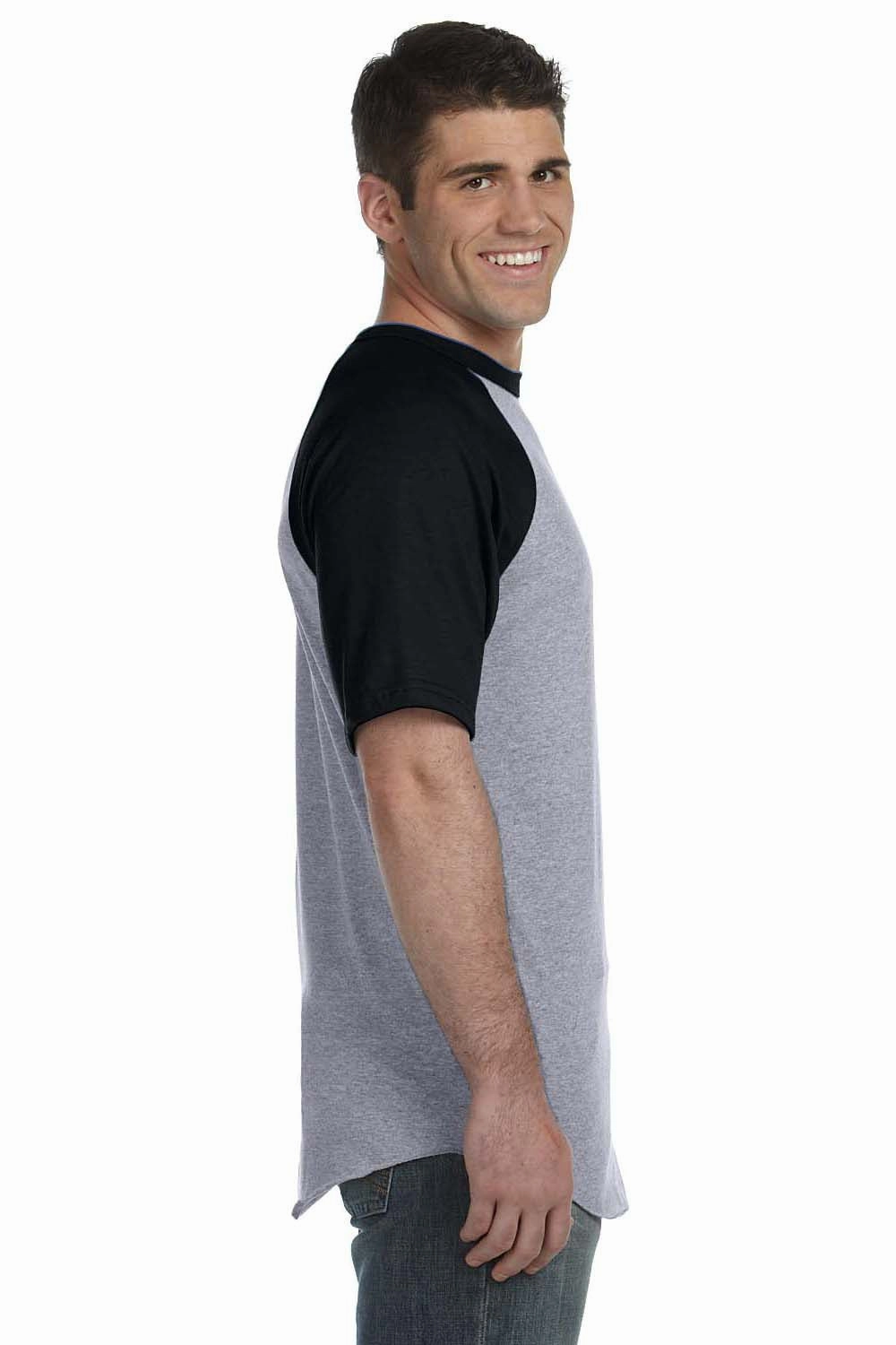 Augusta Sportswear Mens Short Sleeve Crewneck T-Shirt - Heather Grey/Black