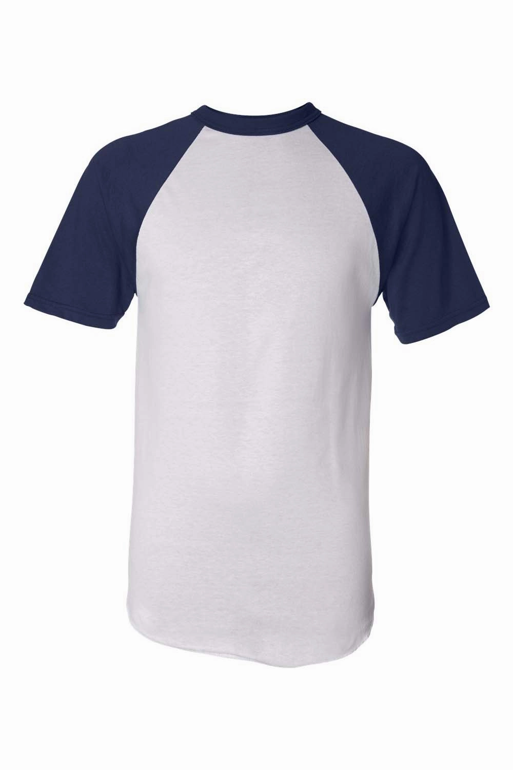 Augusta Sportswear Mens Short Sleeve Crewneck T-Shirt - White/Navy Blue