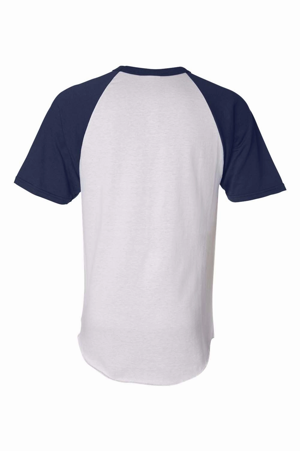Augusta Sportswear Mens Short Sleeve Crewneck T-Shirt - White/Navy Blue