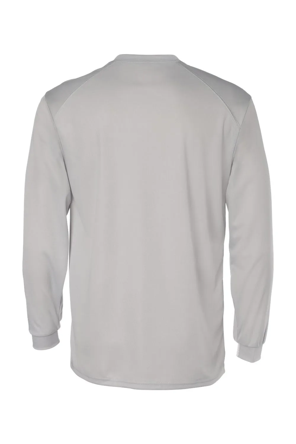 Badger Mens B-Core Moisture Wicking Long Sleeve Crewneck T-Shirt - Silver Grey