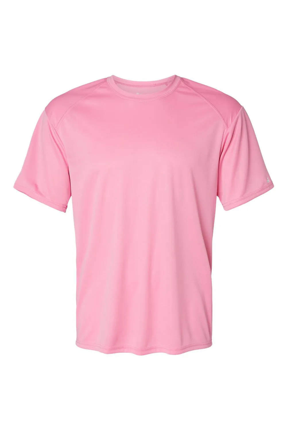Badger Mens B-Core Moisture Wicking Short Sleeve Crewneck T-Shirt - Pink