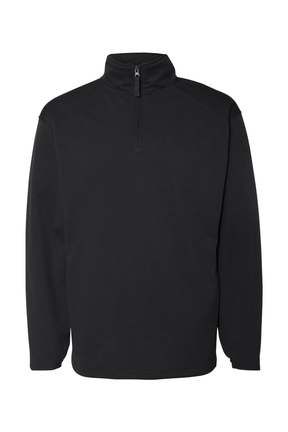 Badger Mens Performance Moisture Wicking Fleece 1/4 Zip Sweatshirt w/ Pockets - Black