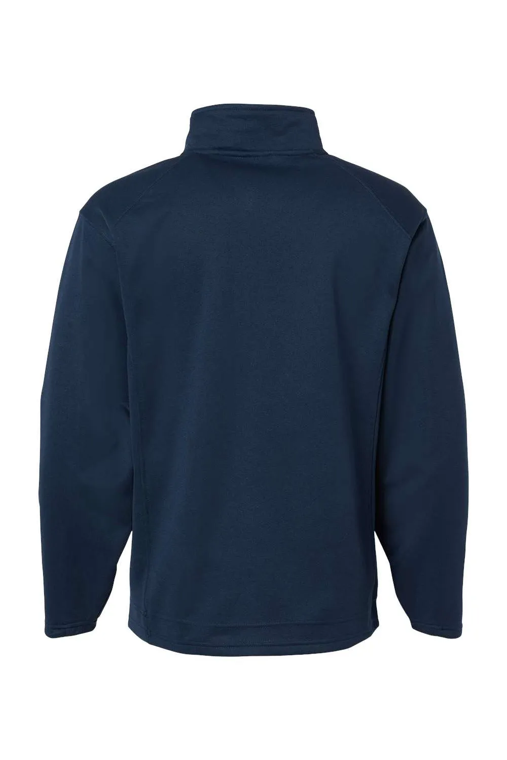 Badger Mens Performance Moisture Wicking Fleece 1/4 Zip Sweatshirt w/ Pockets - Navy Blue