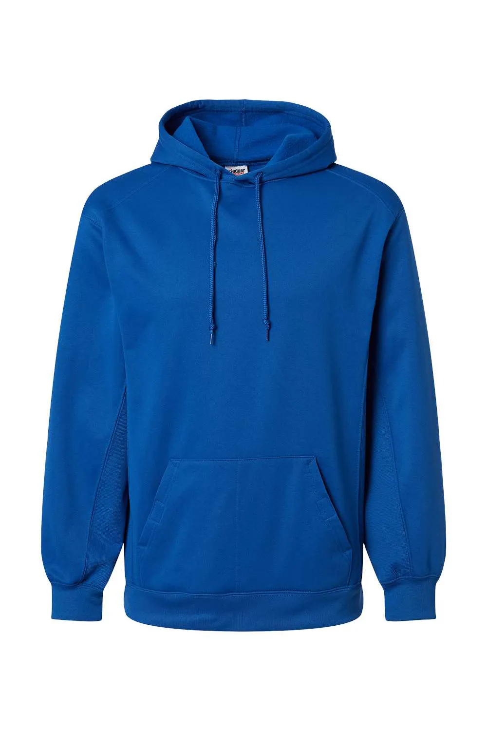 Badger Mens Performance Moisture Wicking Fleece Hooded Sweatshirt Hoodie w/ Pouch Pocket - Royal Blue
