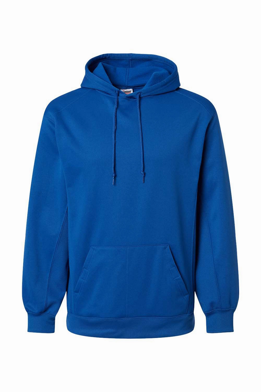 Badger Mens Performance Moisture Wicking Fleece Hooded Sweatshirt Hoodie w/ Pouch Pocket - Royal Blue