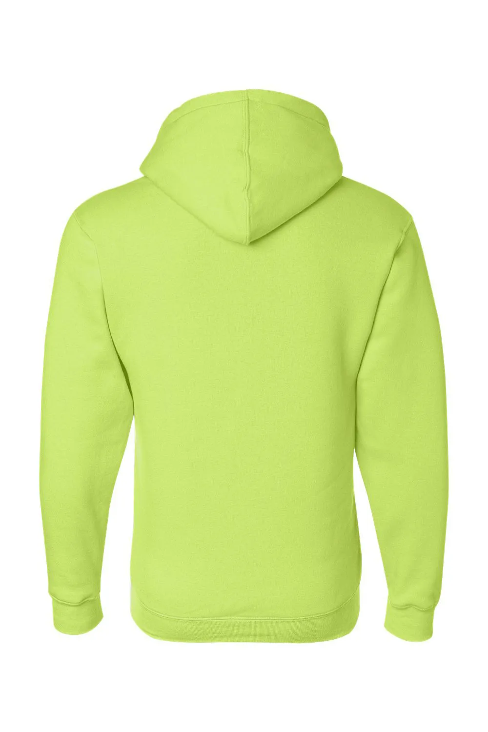 Bayside Mens USA Made Full Zip Hooded Sweatshirt Hoodie w/ Pockets - Lime Green