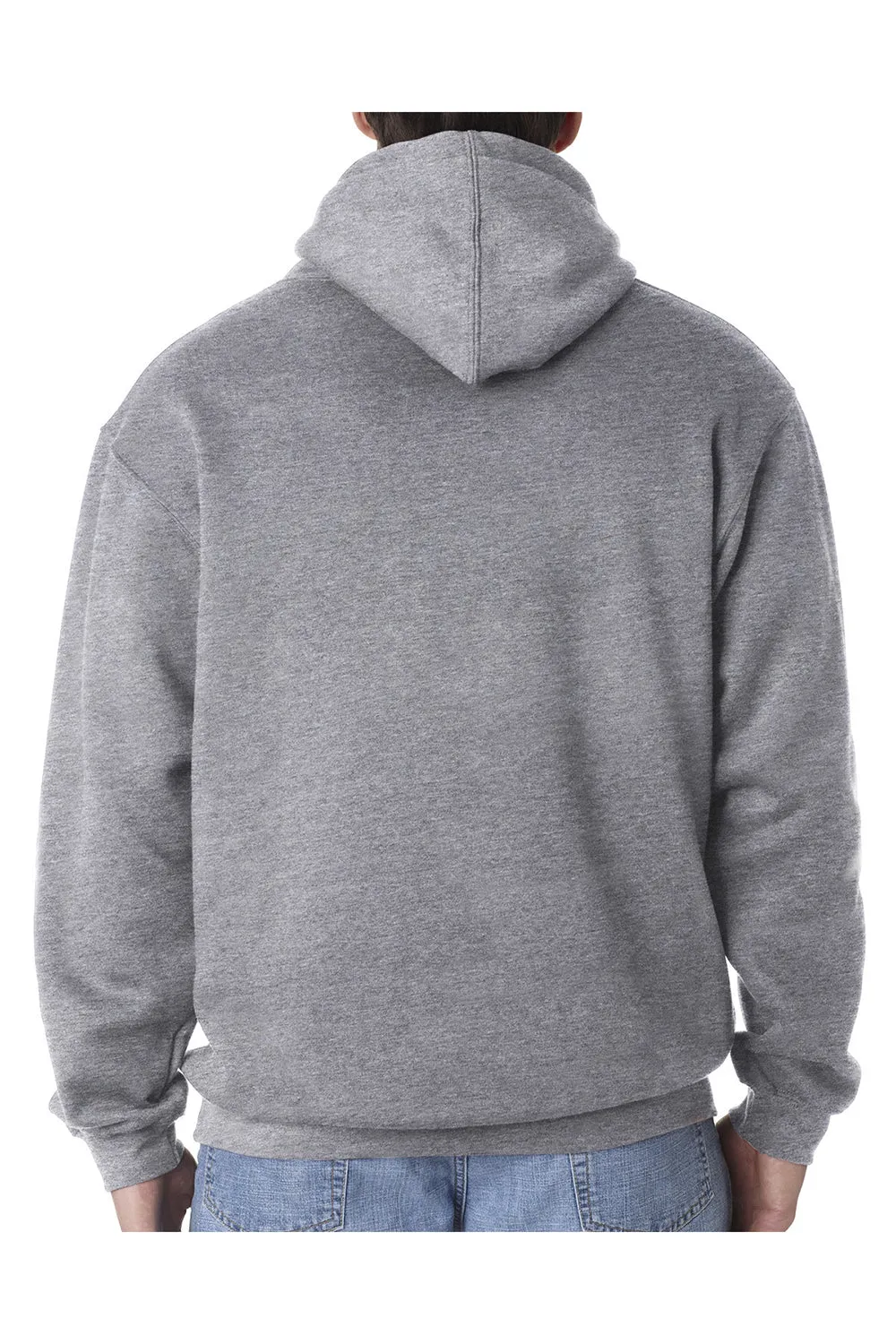 Bayside Mens USA Made Hooded Sweatshirt Hoodie w/ Pouch Pocket - Dark Ash Grey