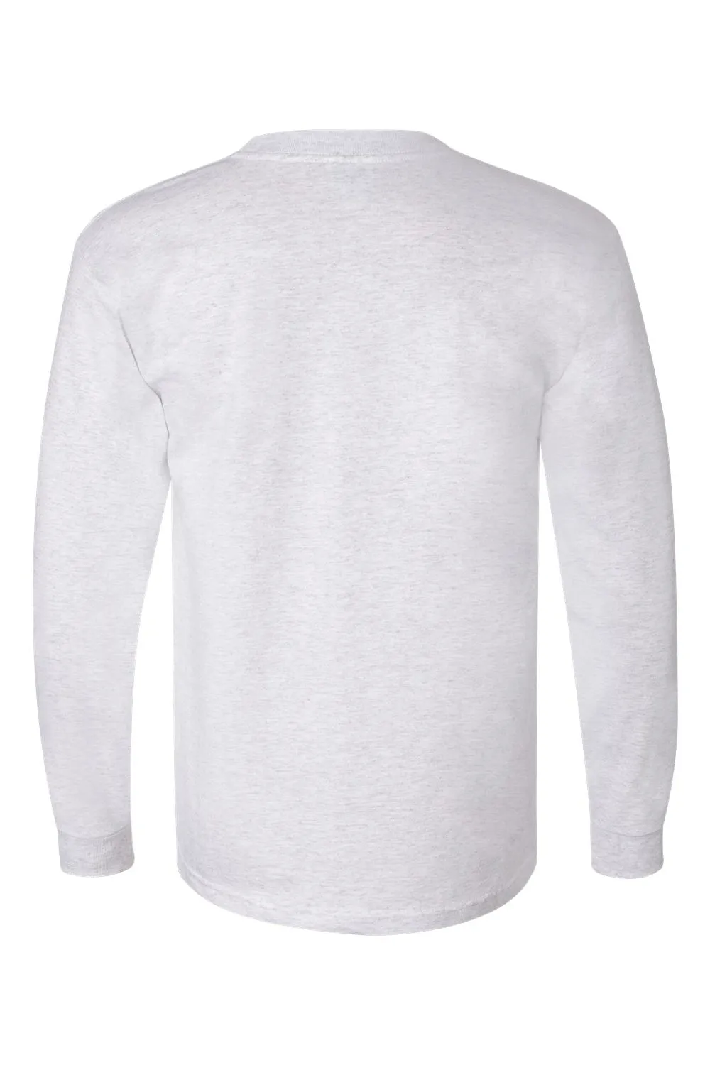 Bayside Mens USA Made Long Sleeve Crewneck T-Shirt - Ash Grey