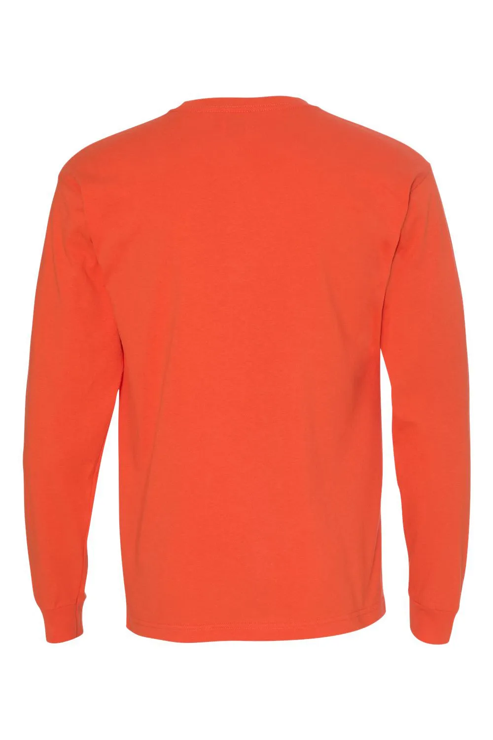 Bayside Mens USA Made Long Sleeve Crewneck T-Shirt - Bright Orange