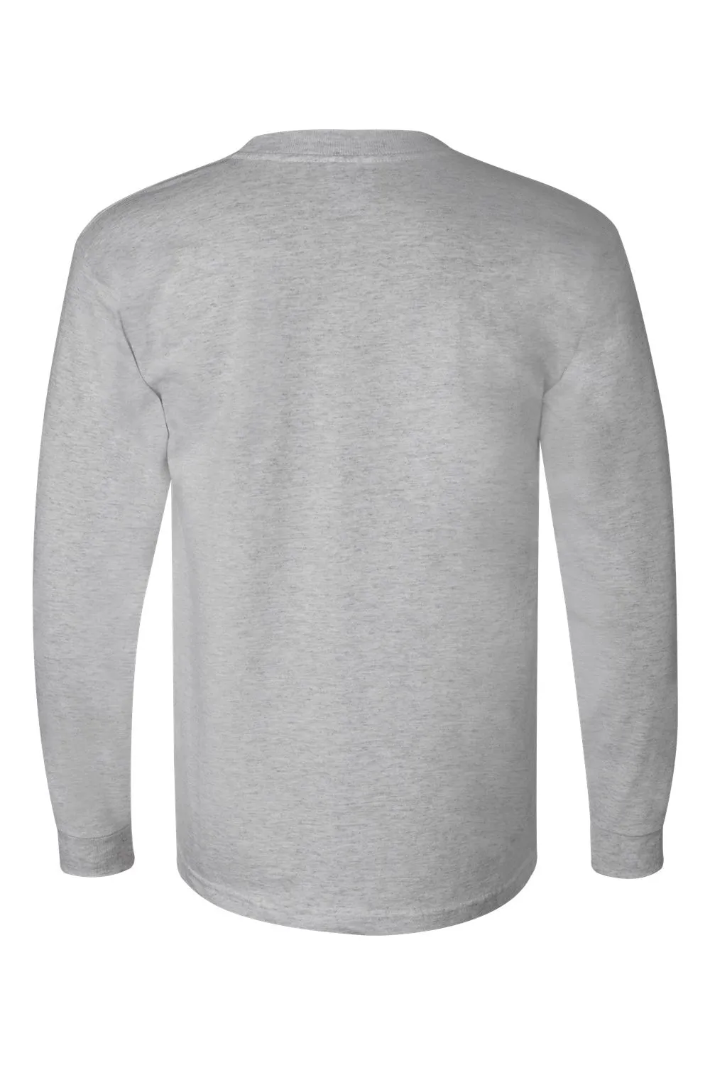 Bayside Mens USA Made Long Sleeve Crewneck T-Shirt - Dark Ash Grey
