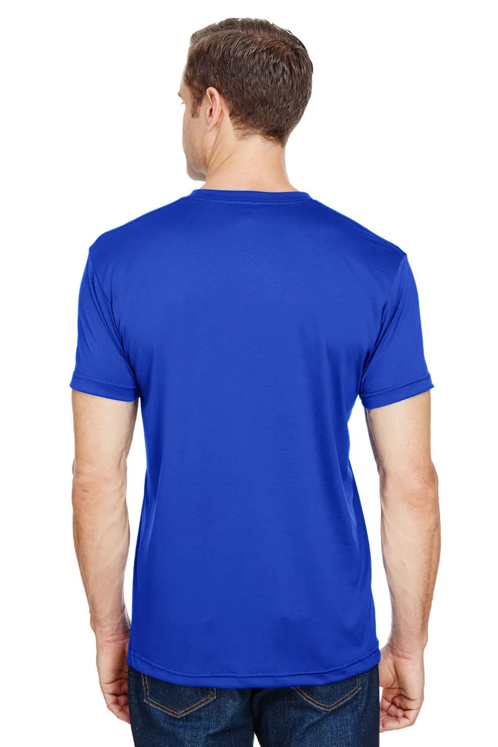 Bayside Mens USA Made Performance Short Sleeve Crewneck T-Shirt - Royal Blue