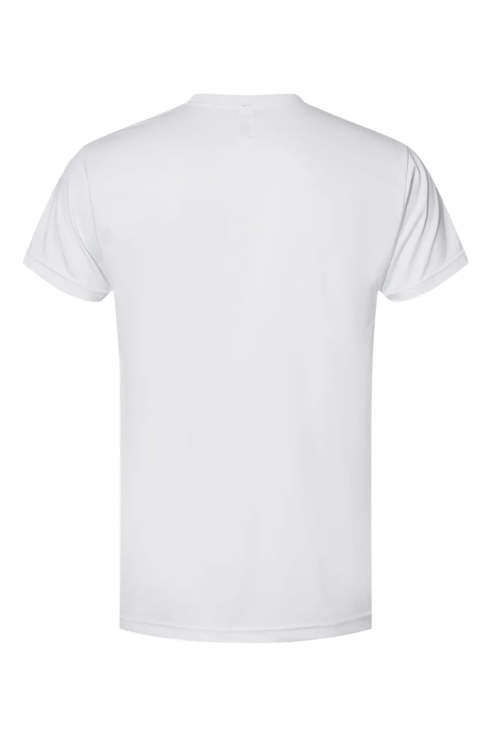 Bayside Mens USA Made Performance Short Sleeve Crewneck T-Shirt - White
