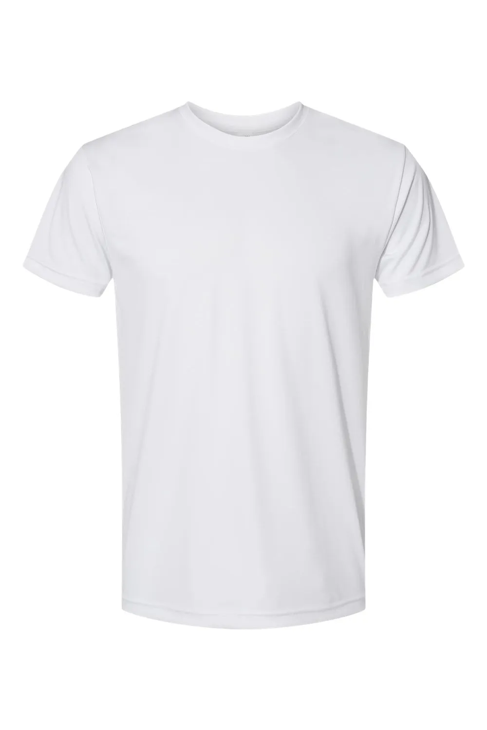 Bayside Mens USA Made Performance Short Sleeve Crewneck T-Shirt - White