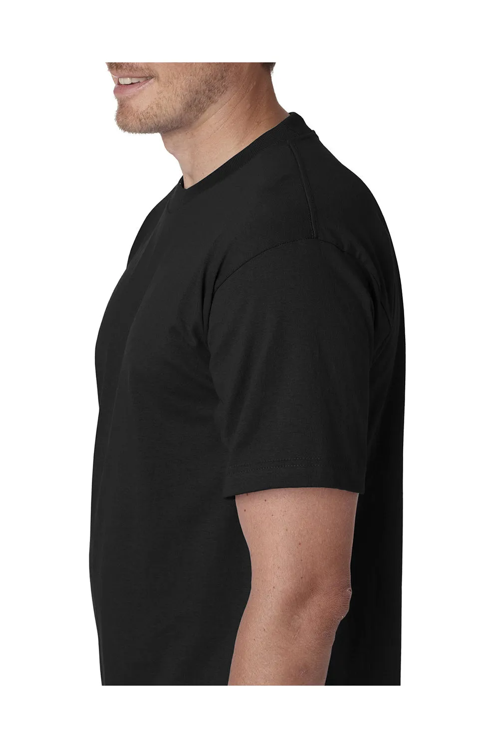 Bayside Mens USA Made Short Sleeve Crewneck T-Shirt - Black