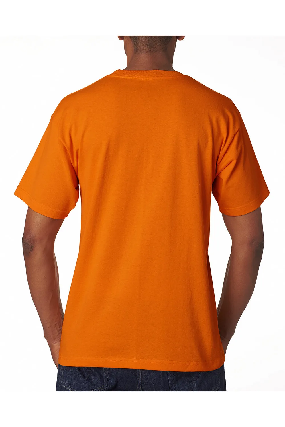 Bayside Mens USA Made Short Sleeve Crewneck T-Shirt - Bright Orange