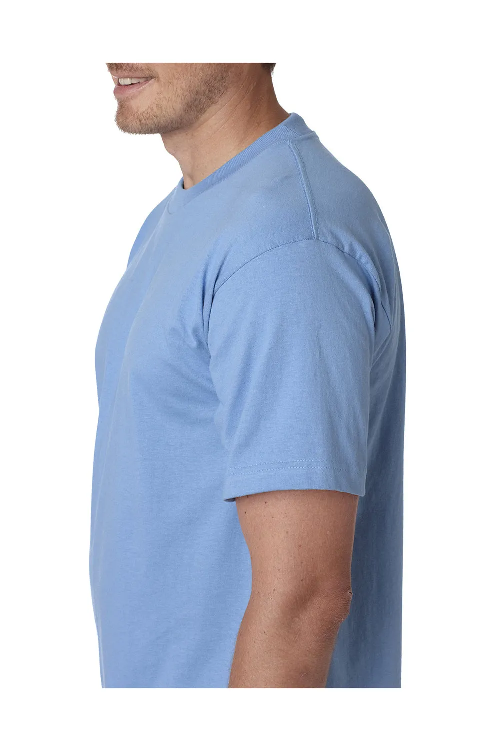 Bayside Mens USA Made Short Sleeve Crewneck T-Shirt - Carolina Blue