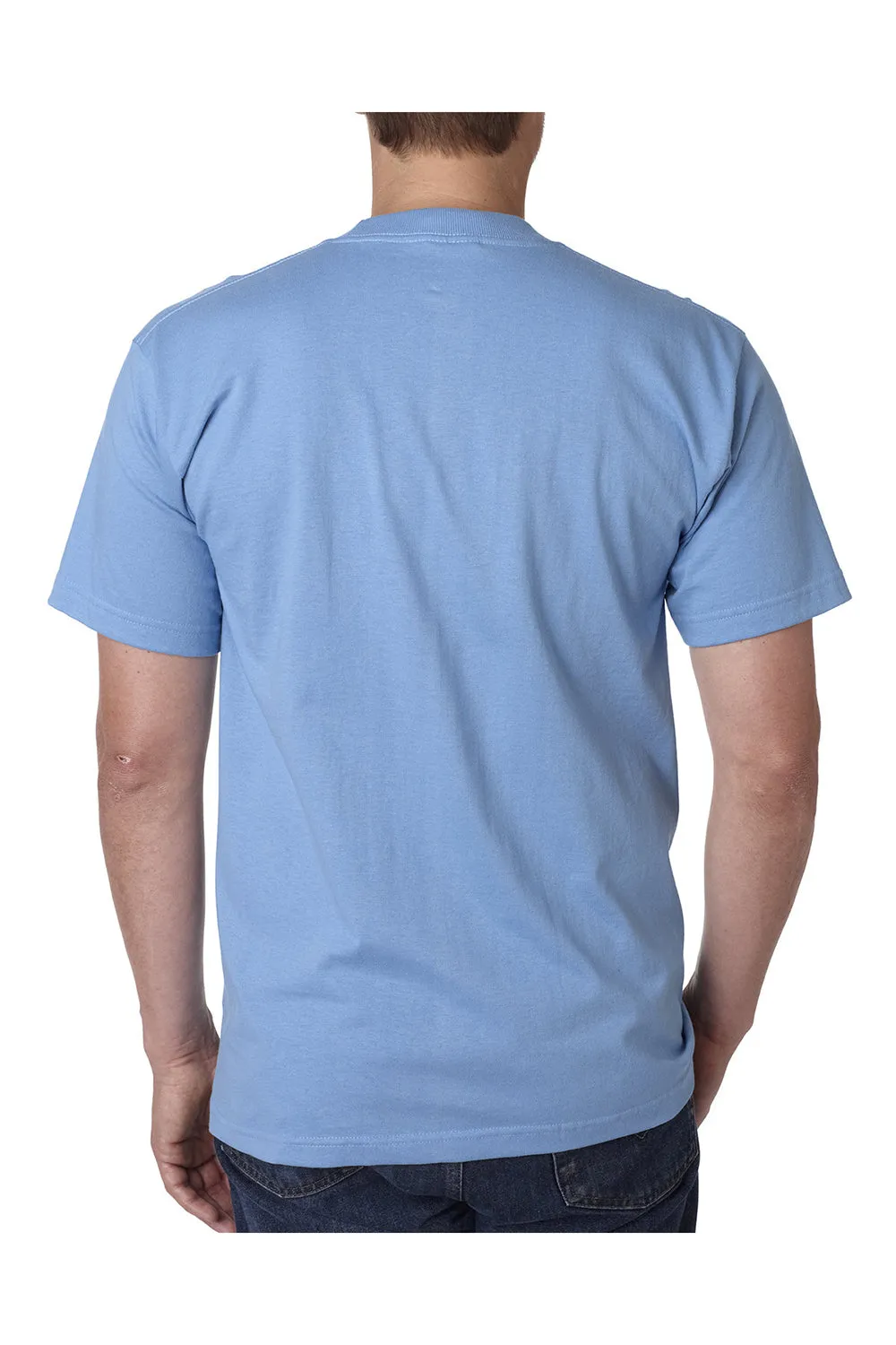 Bayside Mens USA Made Short Sleeve Crewneck T-Shirt - Carolina Blue