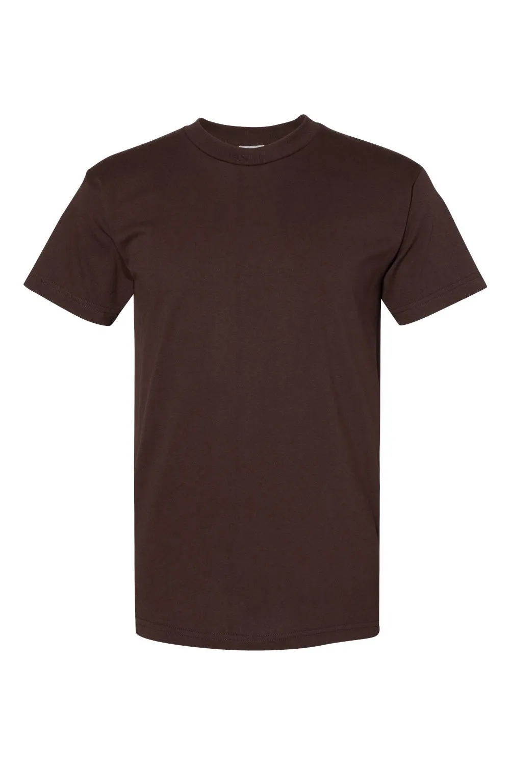 Bayside Mens USA Made Short Sleeve Crewneck T-Shirt - Chocolate Brown