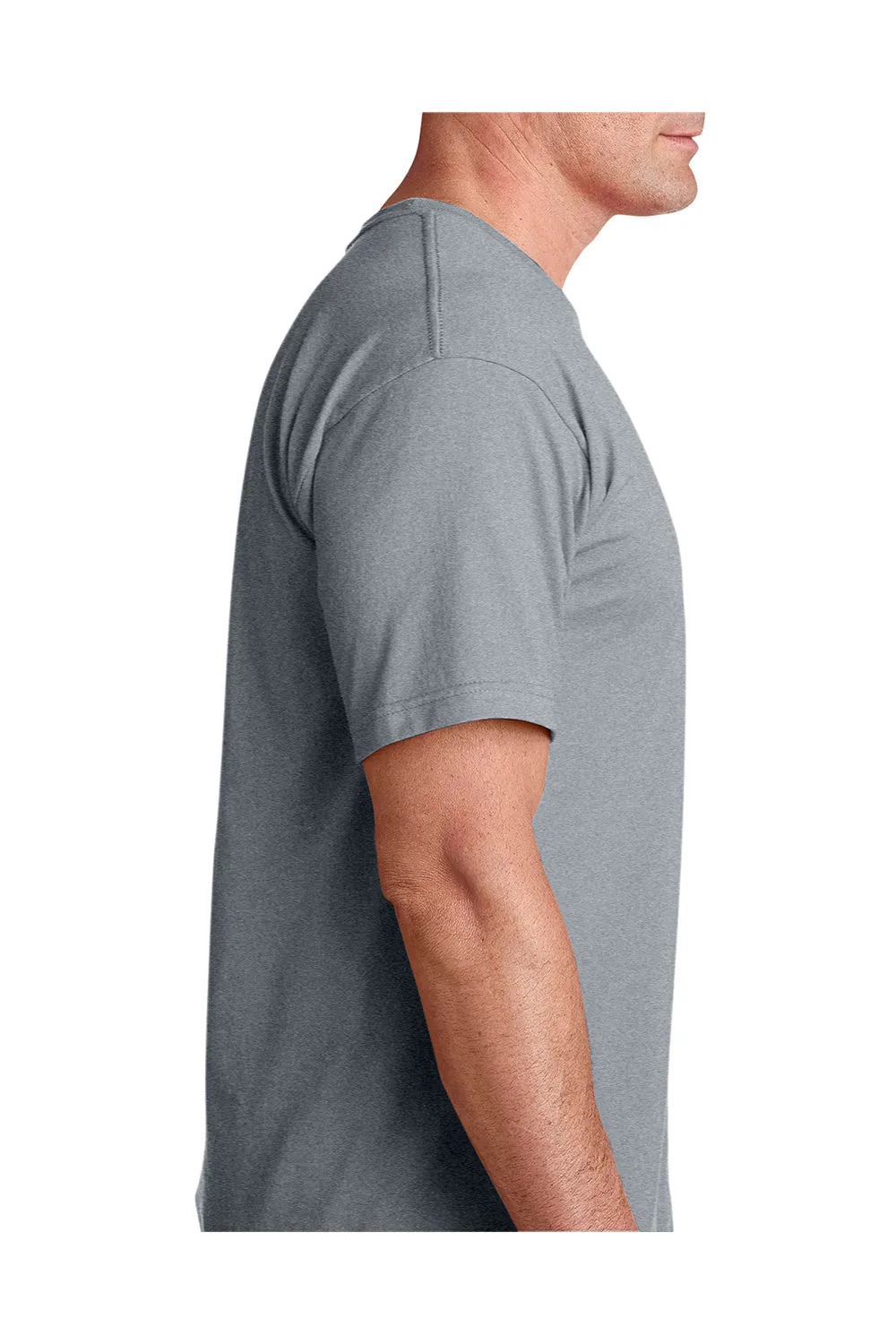Bayside Mens USA Made Short Sleeve Crewneck T-Shirt - Dark Ash Grey
