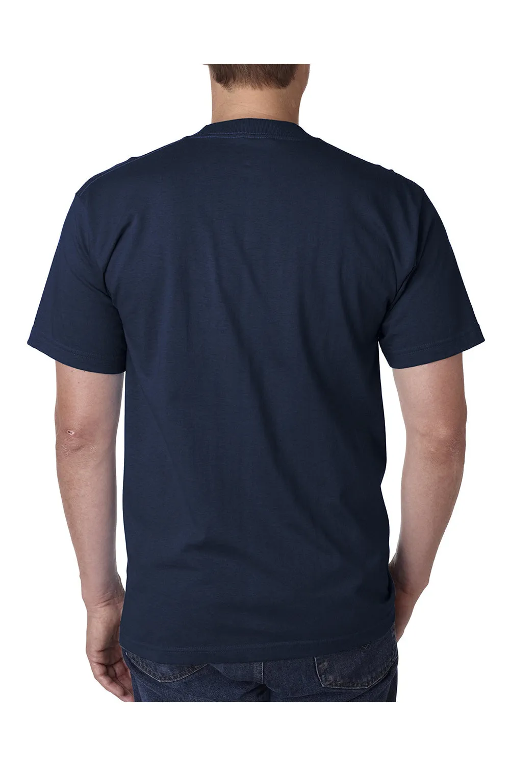 Bayside Mens USA Made Short Sleeve Crewneck T-Shirt - Navy Blue