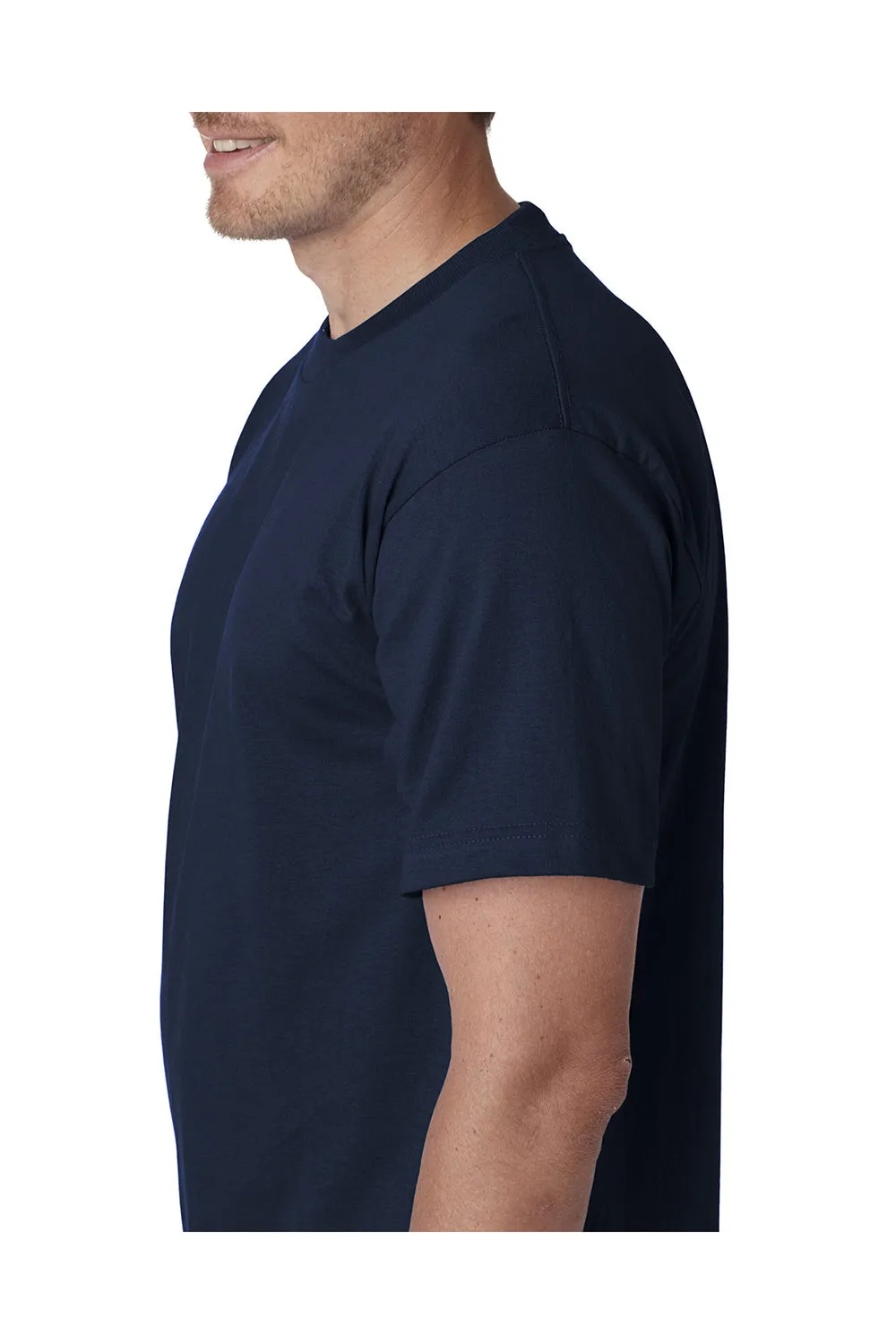 Bayside Mens USA Made Short Sleeve Crewneck T-Shirt - Navy Blue