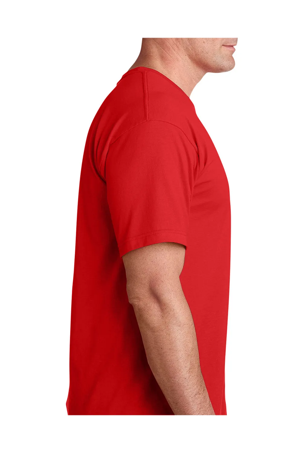 Bayside Mens USA Made Short Sleeve Crewneck T-Shirt - Red
