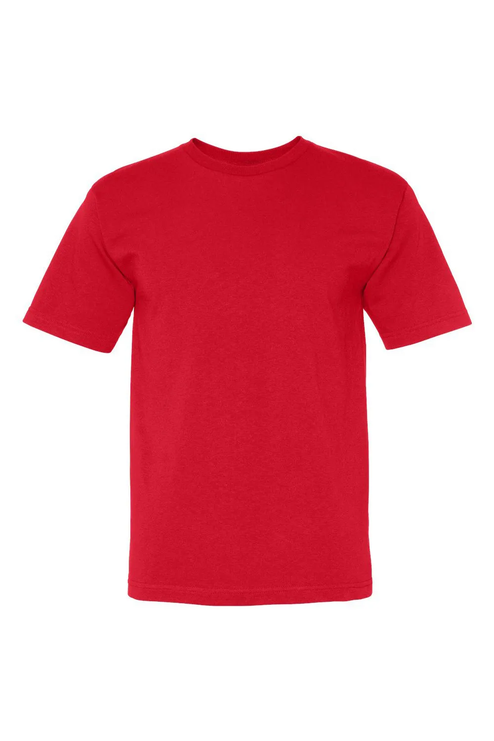 Bayside Mens USA Made Short Sleeve Crewneck T-Shirt - Red