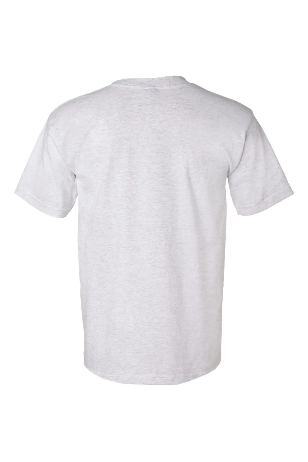 Bayside Mens USA Made Short Sleeve Crewneck T-Shirt w/ Pocket - Ash Grey