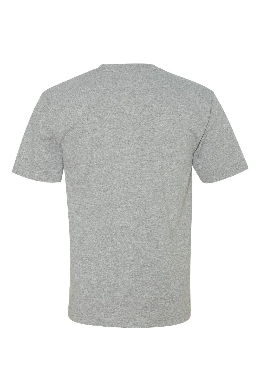 Bayside Mens USA Made Short Sleeve Crewneck T-Shirt w/ Pocket - Dark Ash Grey