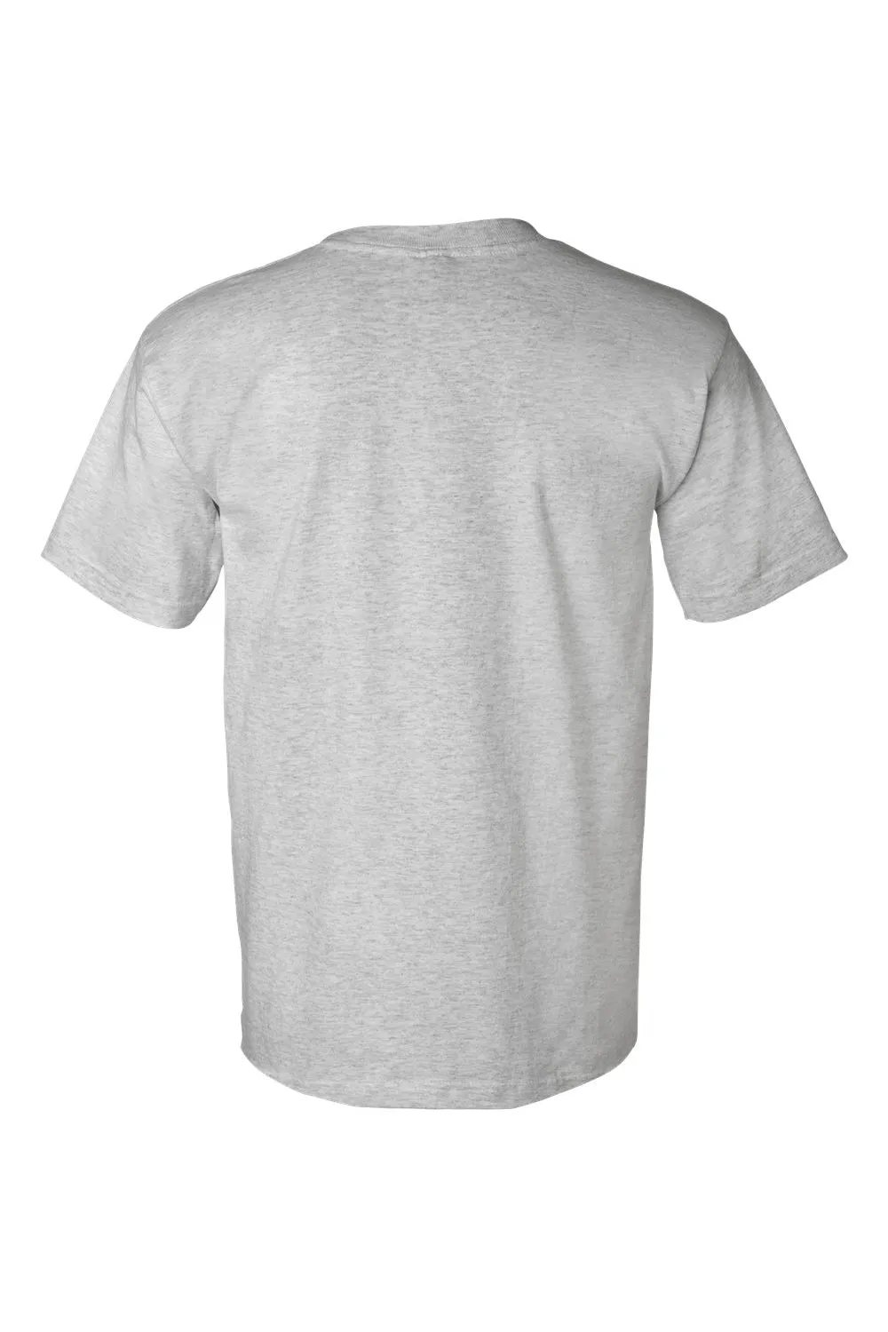 Bayside Mens USA Made Short Sleeve Crewneck T-Shirt w/ Pocket - Dark Ash Grey